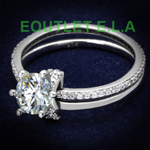 0.95CT ROTATING CZ SOLID STERLING SILVER WEDDING SET-size 7